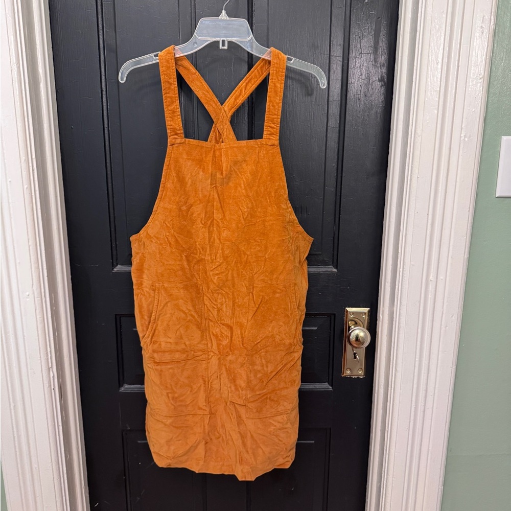 Madewell Orangeish Camel velvet jumper Dress